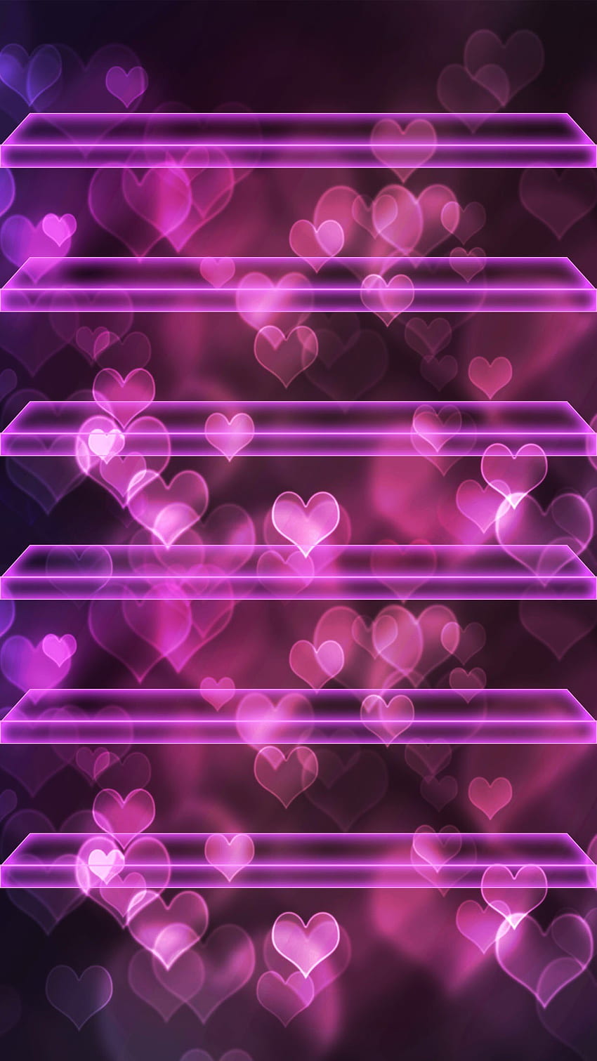 ââTAP DAN DAPATKAN APLIKASINYA! Rak Hati Bokeh Pink Neon Cinta Romantis wallpaper ponsel HD